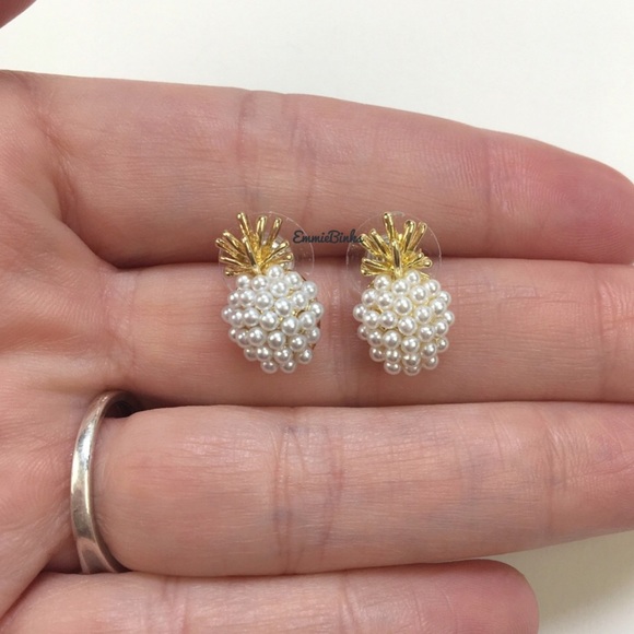 New Free People Pineapple Fruit Stud Earrings ~ Minimalist Vibes - Picture 9 of 13